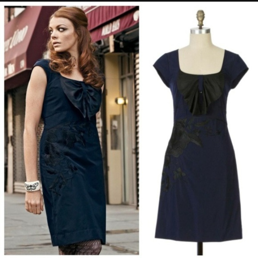 Anthropologie Floreat Sunless Skies Blue Dress